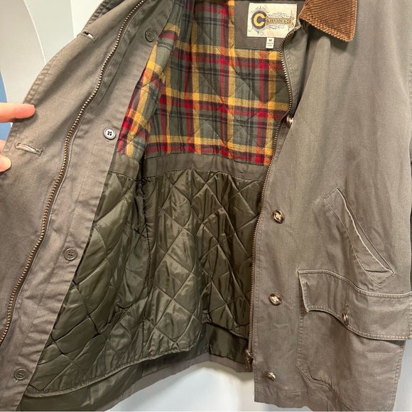 Vintage Chore Coat Classic Barn Jacket Quilt Lined Corduroy Collar, size Medium - Picture 4 of 12